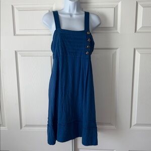 Marc by Marc Jacobs Blue Button Detail Sundress Size S Cotton Blend Nautical